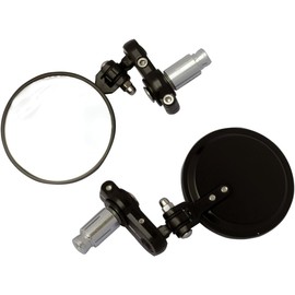 MotorToGo One Pair Black CNC 7/8" Handlebar Foldable Round Mirrors for 2018 Ducati Scrambler Desert Sled