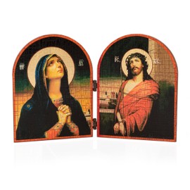 NKlaus Deva Maria & Jesus Icon Diptych Wooden 23.5 x 16 cm Christian 13826