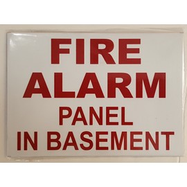 Fire Alarm Panel in Basement Sign with Double Sided Tape (Aluminium, 5 x 3.50 in)