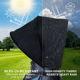 Golf Bag Rain Cover – Lightweight 250g Waterproof & UV-Resistant Hood with Flexible Frame, Fits Stand & Cart Bags, No-Zip Quick-On Design – 1680D Oxford