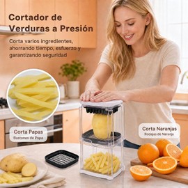 Cortador y Picador de Verduras 3 en 1 con 2 Cuchillas y Pelador Multifuncional