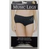 Music Legs Boyshort Panties Black Size M/L Rhinestone Heart