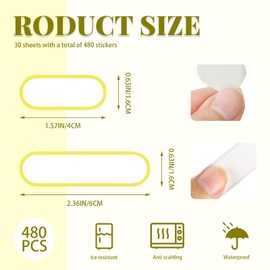 160 Pieces Waterproof Daycare Labels for Bottles, Self-Laminating Write on Name Labels Stickers, Multipurpose Bottle Name Tags for Daycare Lunch Box School Kitchen Supplies (Black & White)