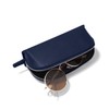 Leatherology Navy Blue Zip Sunglass Case - Structured body for