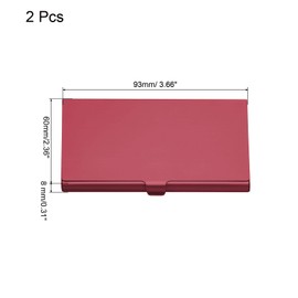 PATIKIL Business Card Holder, 2 Pack Aluminum Metal Card Case Professional Slim Pocket Card Holder for Name Card Credit Card, Red