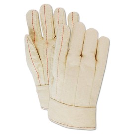 MAGID Cotton Heater Beater 20 oz. Hot Mill Work Gloves, 12 Pairs, Size 9/Large, 2” Band Top Cuff, Off-White, 97BT