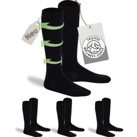 gigando 3 Pairs of Wellness Support Stockings, Padded Compression Knee Socks with Terry Cloth Sole, 3 Pairs - Black