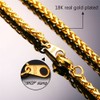 Gold Wheat Chain Necklace Hip Hop Rapper Jewelry 3mm 22
