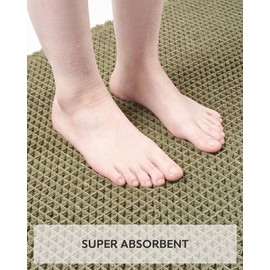 tchdio Waffle Bath Mat Rug, Super Absorbent Non Slip Bath Mats for Bathroom Mat Ultra Soft Bathmat Machine Washable Bathroom Rugs with Tassels, Bath Rugs for Bathroom Floor Beside Tub, 17" x 24"