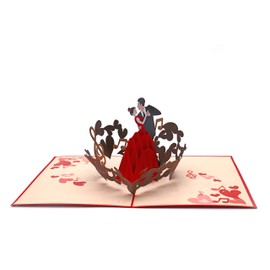 Liif Love Couple 3D Greeting Pop Up Valentines Day Card, Valentines Card, Anniversary, Engagement, Wedding, Congratulations, Thinking Of You, Thank You, Birthday Cards For Women (Dancing Couple)