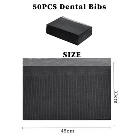 Amexo Black Dental Bibs 125pcs Disposable Tattoo Bibs 13"x18" Patient Clean Pad 3 Ply Waterproof Table Covers for Dental Clinic Tattoo Station