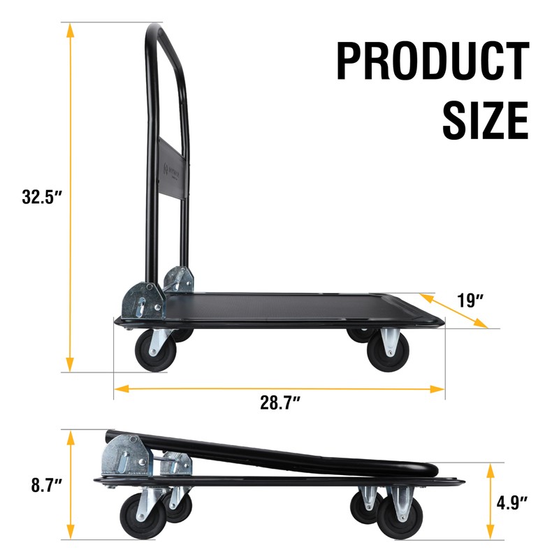 Olympia Tools Foldable Push Cart Dolly - 330 Lb. Capacity