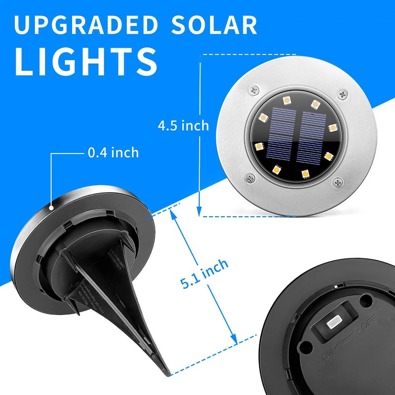 SOLPEX Solar Lights Outdoor Waterproof, 20 Pack Solar Ground Lights,