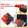 Graduation Cap Stickers Decoration, 16 Roses Floral Stickers Adhesive Backed
