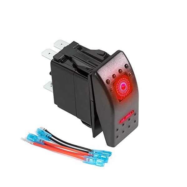 FXC FXC Rocker Switch 5Pin Laser On/Off Red LED Light