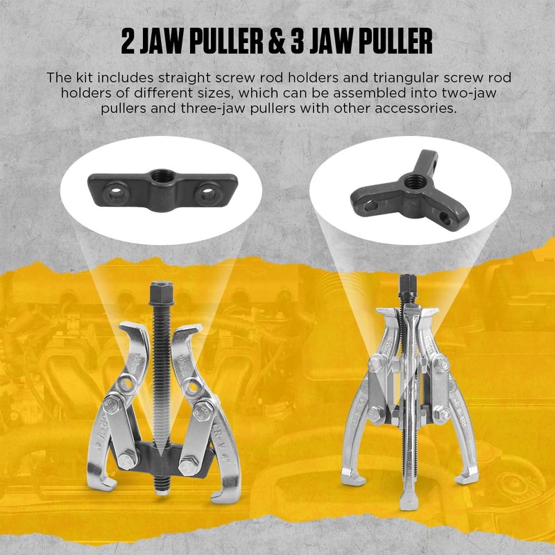 CMTOOL Gear Puller Set, 3'' 4'' 6'' 8'' Bearing Puller