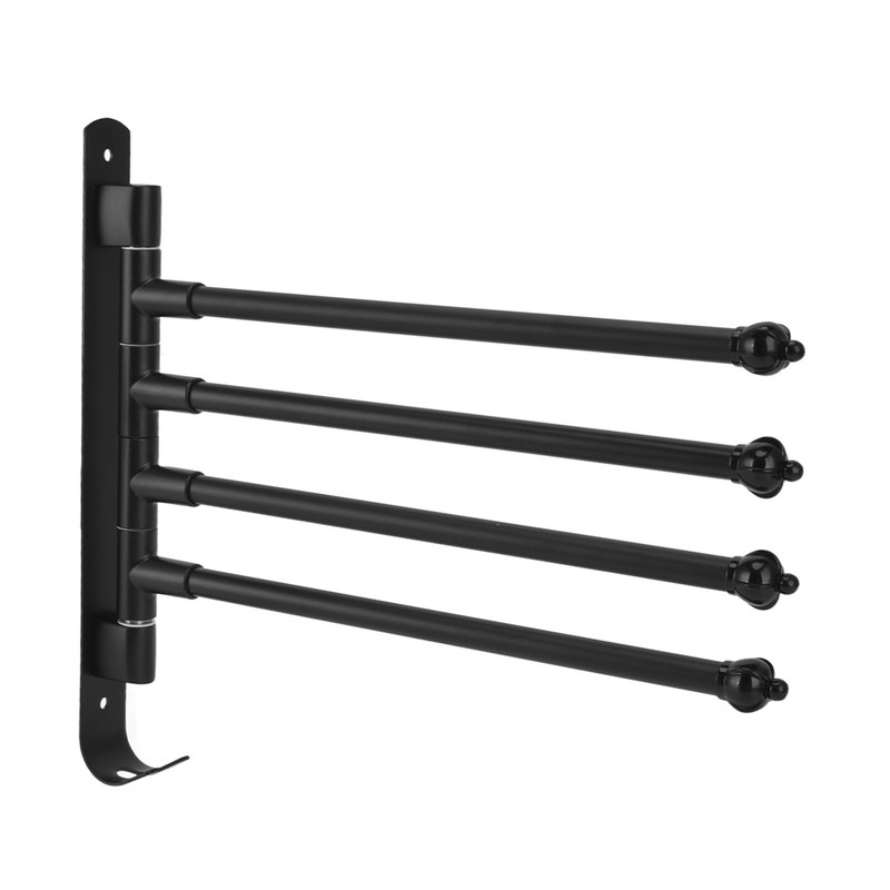 Stainless Steel Swivel Towel Hanger Holder Black Rotating Movable Towel