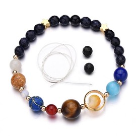 MENGLINA Women Men Universe Galaxy The Eight Planets Bracelets Solar System Guardian Star Stone Beads Prayer Yoga Bracelet