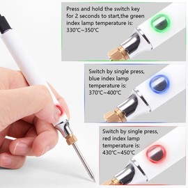 Treedix Portable Soldering Iron Kit, 8-10W Soldering Iron Pen with 3 Soldering Tips, LED Display 3-speed Temperature Adjustable 620℉~840℉, Fast Heating Core, for Soldering Projects, Home Appliance,DIY