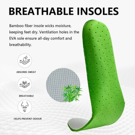 CCSOFTIME Comfort Insoles for Men and Women, Replacement Memory Foam Insoles with Metatarsal Pads, Soft Trainers, Shoe Insoles for Sports, Leisure and Work, Grey, 40-43 EU