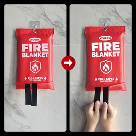 WUERLI Emergency Fire Blanket, Fire Blanket for Home and Kitchen,40" x 40",2 Pack
