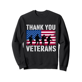 Thank You Veterans Patriotic American Flag Veterans Day Sweatshirt
