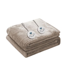 Wapaneus Heated Blanket Electric Queen Size 84"x90"-Dual Control with 10 Heat Levels 12 Timer Settings and 8 Hours Auto-Shut Off,Fast-Heating Electric Blanket,ETL Listed Machine Washable,Mushroom