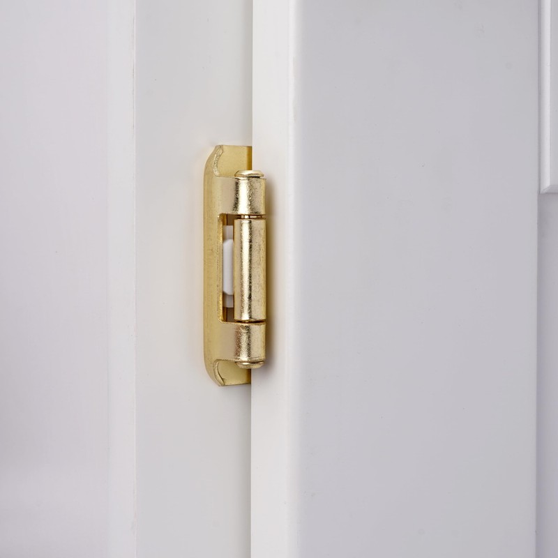 DecoBasics 50 Pack 1/2" Overlay Brushed Gold Cabinet Hinges for