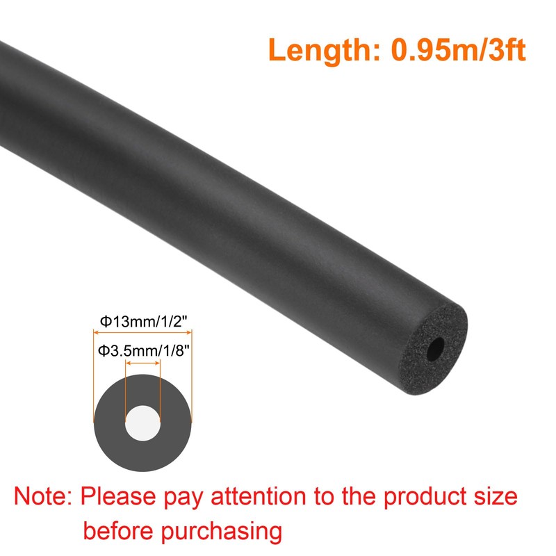 MECCANIXITY Pipe Insulation Foam Tube 1/8" ID x 1/2" OD
