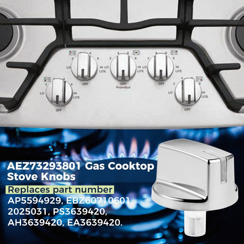 5 Pack AEZ73293801 Burner Control Knob, Compatible with lg Range/Stove