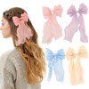 MOTIBACK 4 x Large Hair Bows Clip, Soft Chiffon Bow