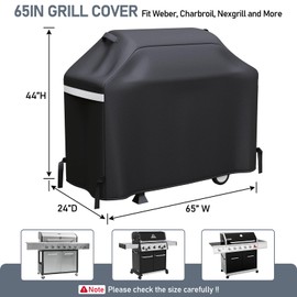 Uniflasy 65 Inch Outdoor Grill Cover for Nexgrill BBQ Cover for Weber Charbroil Kenmore Brinkmann Dyna-Glo Grills, Heavy Duty Waterproof, Special Fade and UV Resistant Material 600 D Polyester