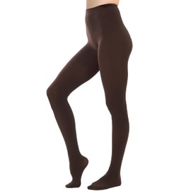 HeyUU 80D Semi Opaque Tights for Women Run Resistant Women's Tights Comfortable Pantyhose with 20+ Colours （Brown,L-XL