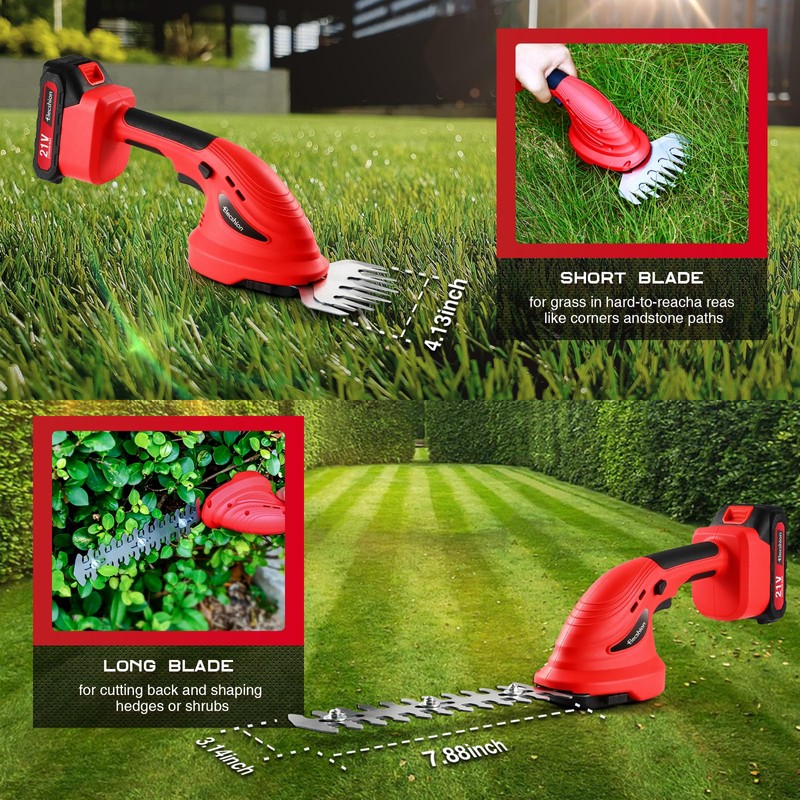 Cordless Hedge Trimmer with Battery (2Pack) and Charger, 2 in