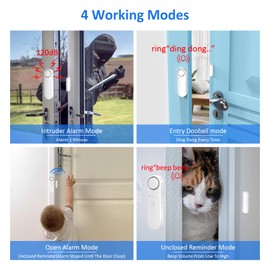 METAK Window and Door Alarm When Opened (5 Pack) for Kids Safety/Home Security, Wireless Sliding Door Opening Sensor Alarms for Dementia, 120dB Burglar Alert, Ideal for Business, Garage, Apartment, White