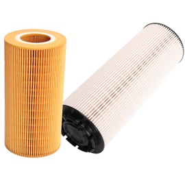 4 Pcs Filter Kit Compatible with Paccar MX-13 MX13 Engine, 1948921 Oil Filter + 2277129 Fuel Filter Water Separator + FS19765 Fuel Water Separator Filter + 1922496 Oil Filter