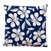 Ofocam Decorative Square Throw Pillow Covers Navy Blue Hawaiian Hibiscus