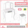 Costway Girls Vanity Makeup Dressing Table & Stool Set Gift