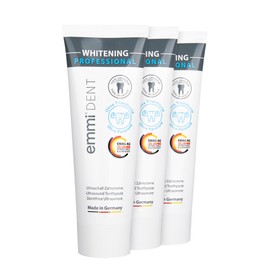 emmi-dent Ultrasonic Whitening Toothpaste, Gentle Whitening Toothpaste, Ideal for Sensitive Teeth and Gums, Vegan, No Titanium Dioxide, Parabens & Gluten-Free, 3 x 75 ml