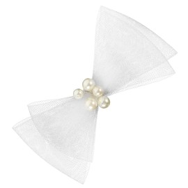 Healvian Bridal Bow Hair Clip Handmade Tulle Accessory for Women and Girls for Weddings Parties and Everyday Wear Suitable for Hair Types