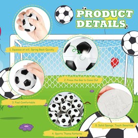 Ainiv 12pcs Squeeze Stress Balls, Sports Balls Party Favors, Sensory Stress Ball for Kids and Adults, Hand Exercise Stress Relief Balls, Squeeze Toys for Anxiety, Fidget,Tension, Manage Anger-Football