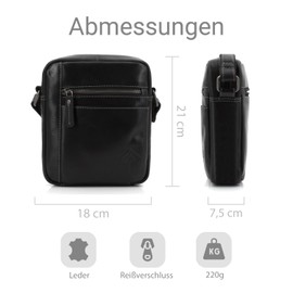 ekavale Genuine Leather Shoulder Bag for Men - Vintage Shoulder Bag for Men, Ideal for Work, Travel or as a Gift - Messenger Bag for Business and Leisure in Compact Size, Black Apron