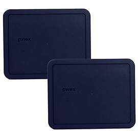 Pyrex Bundle - 2 Items: 7212-PC Blue 11-Cup Dark Blue Plastic Food Storage Lids - Original Genuine Pyrex - Made in the USA