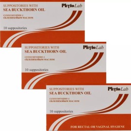 PhytoLab Suppositories with  Sea Buckthorn oil  30 pcs USA Natural Product Облепиха Свечи