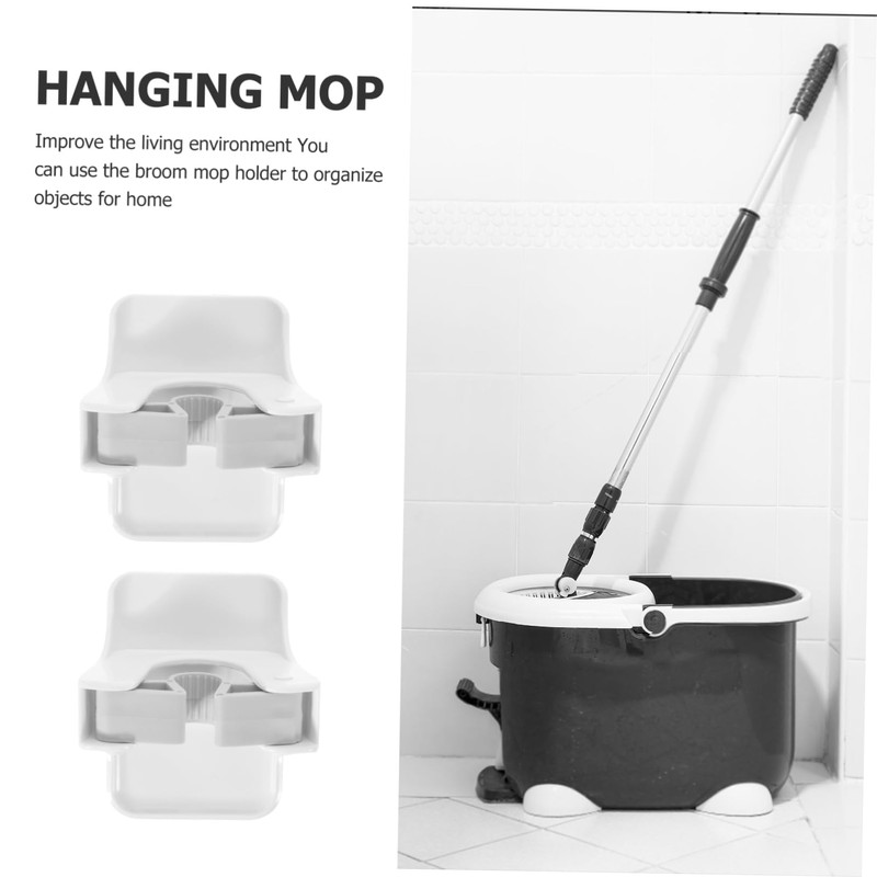 CIYODO 4pcs Wall Mount Mop and Broom Organizer No Punching