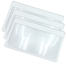 THORANI Pack of 3 Pocket Magnifiers in Credit Card Size - Small Card Magnifier with 3x Magnification, Ultra Thin, Flexible and Shatterproof