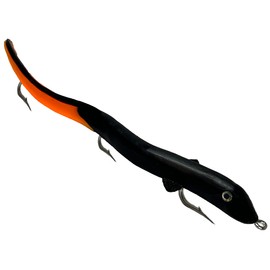 Delong Lures - Fishing Lures 13" Soft EEL Lure for Musky Pike Cobia Barracuda with 3 Hooks. Fresh Water and Salt Water Fishing Lure Glide Bait with Instructions