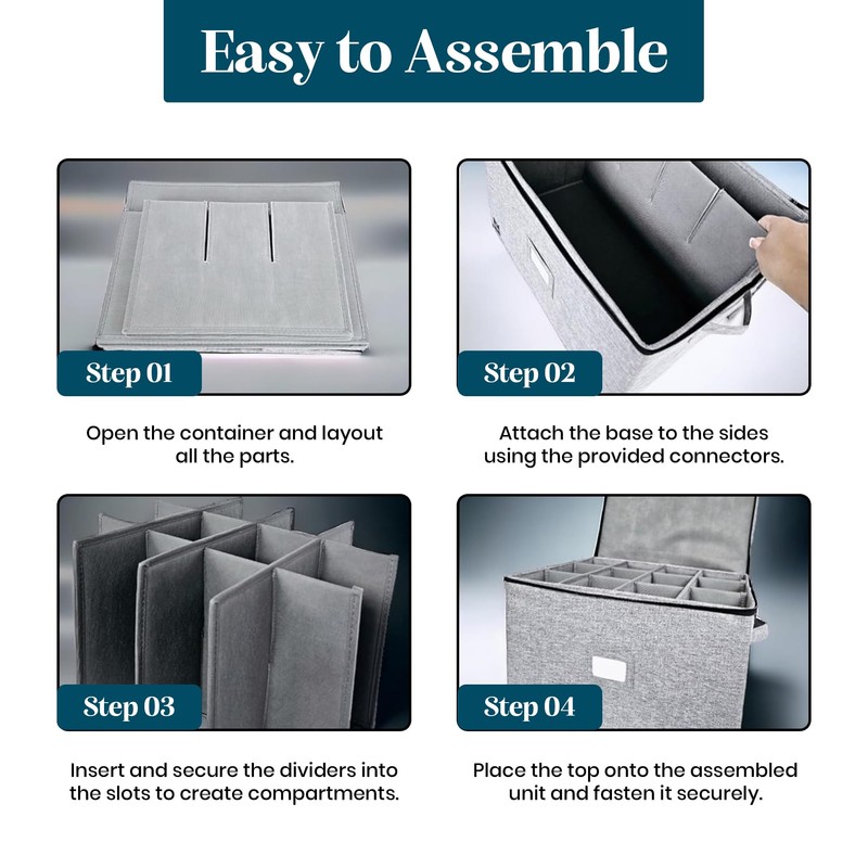 Unison Kitchen Stemware Storage Container - Fine China Storage Container