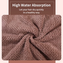 Laojbaba Microfiber Hair Towel Quick Dry Hair Towel Hair Drying Towels Suitable for All Kinds of Hair Ultra Absorbent Long and Thick Hair 24X48inch Dark Brown (1pcs)