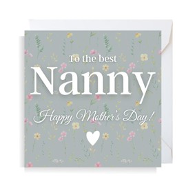 Second Ave To The Best Nanny Flower Mother's Day Square Nanny Greetings Card